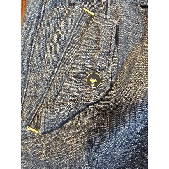Tommy Hilfiger Chambray Denim Mini Skirt Logo Buttons Pockets Dark Blue Women 4 - Picture 6 of 10